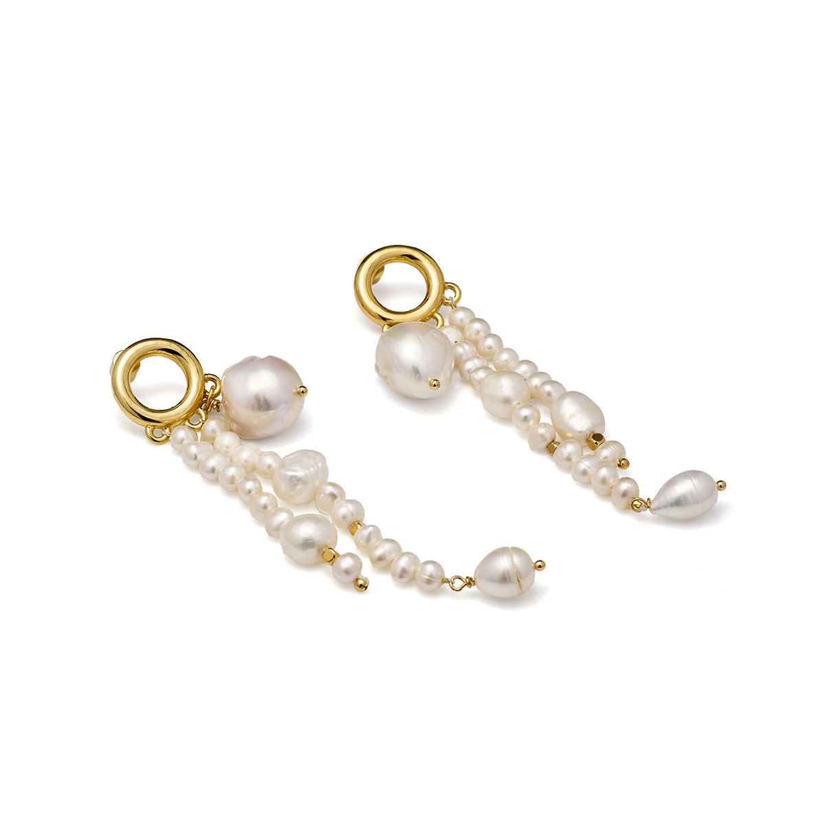 Aretes "Desborde" Perlas