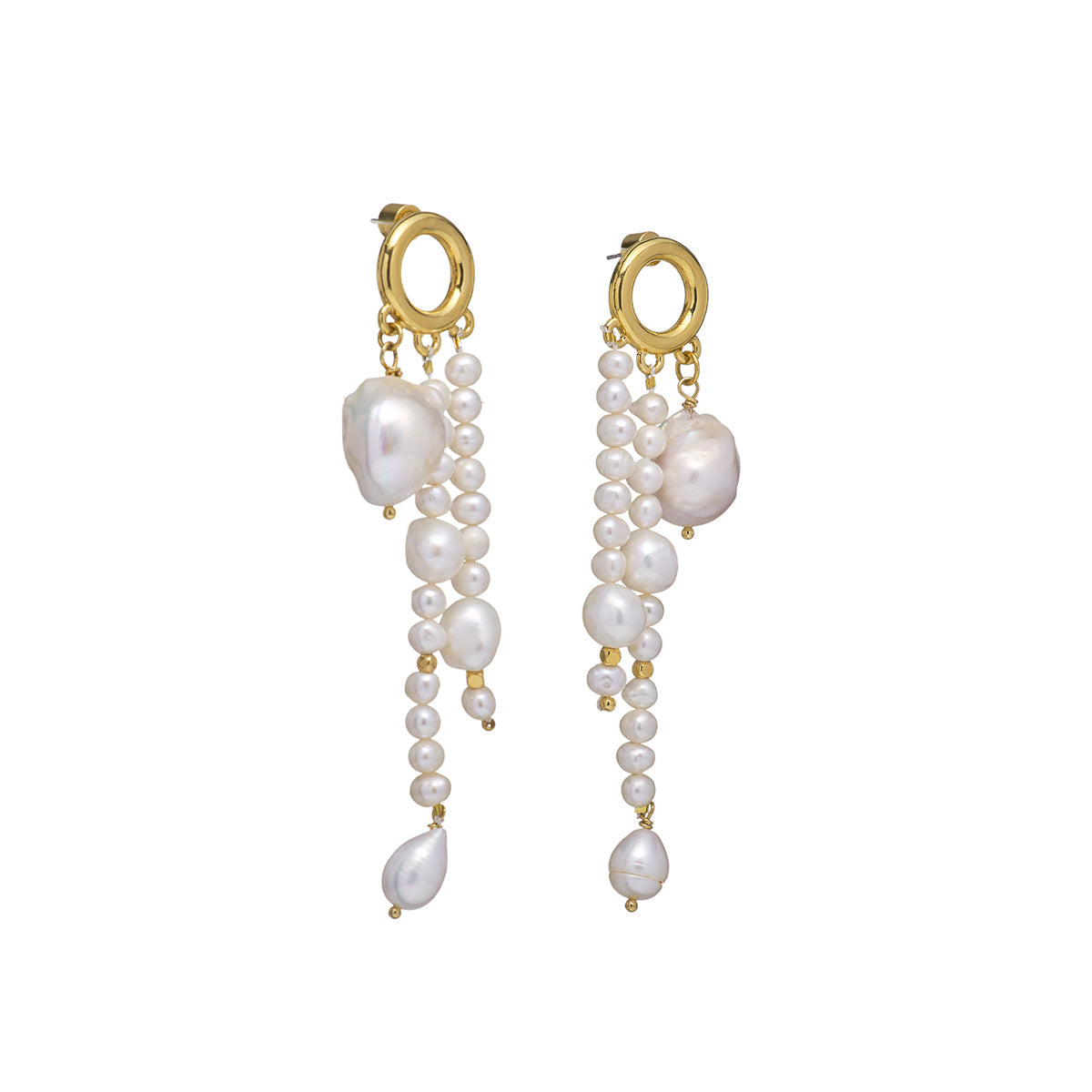 Aretes "Desborde" Perlas