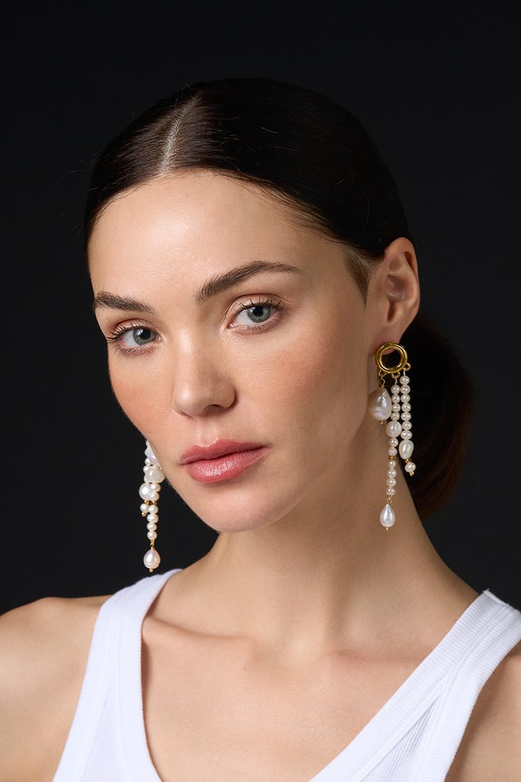 Aretes "Desborde" Perlas