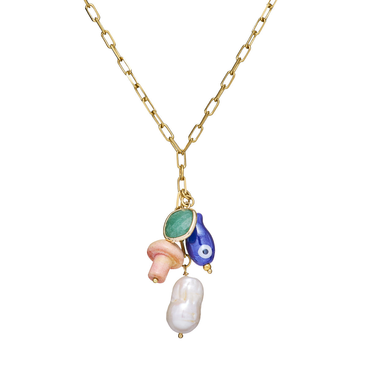 Collar Largo "Tesoros Sueltos" Multicharm Dorado