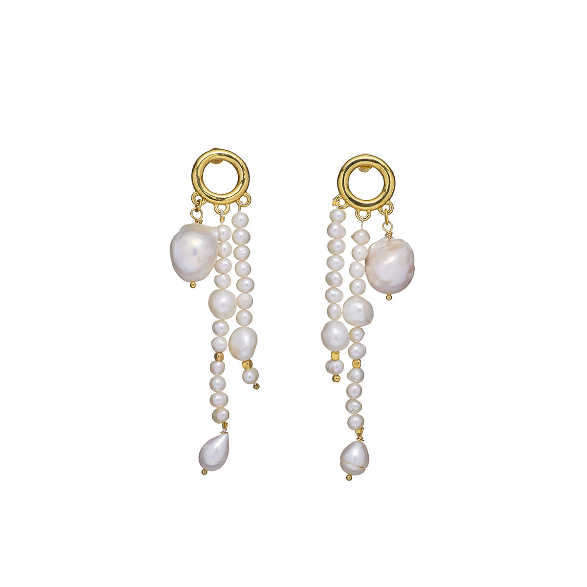 Aretes "Desborde" Perlas