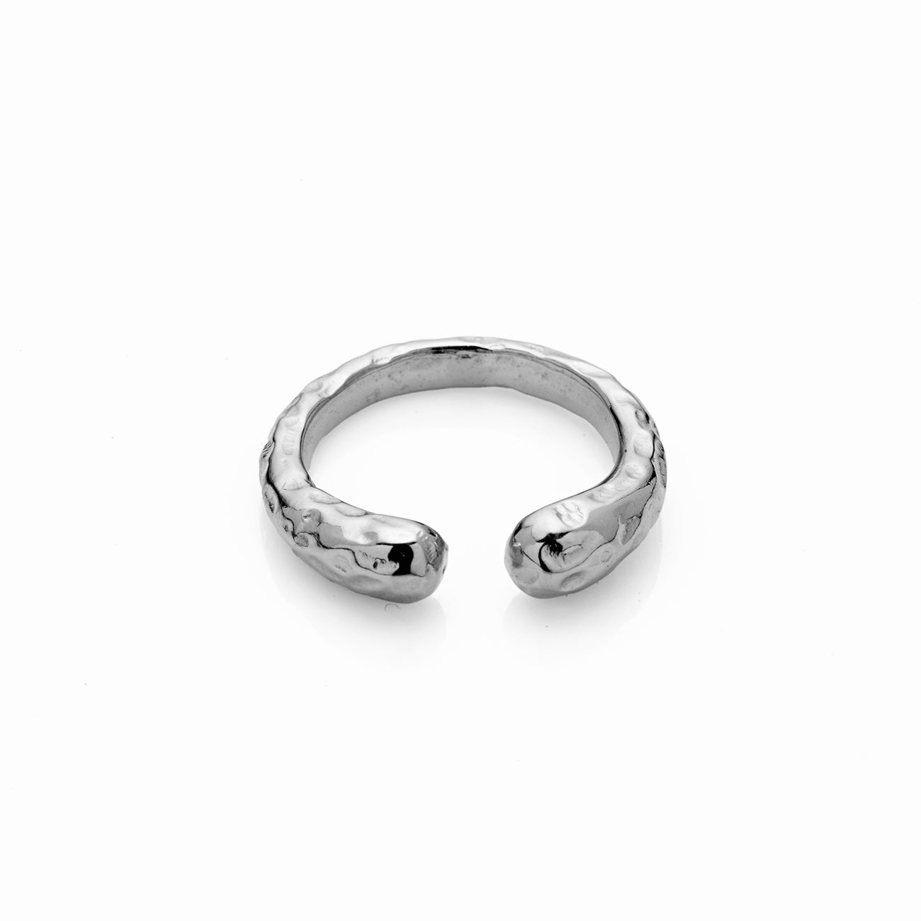 Anillo martillado plata 925 la imperfecta delgado abierto