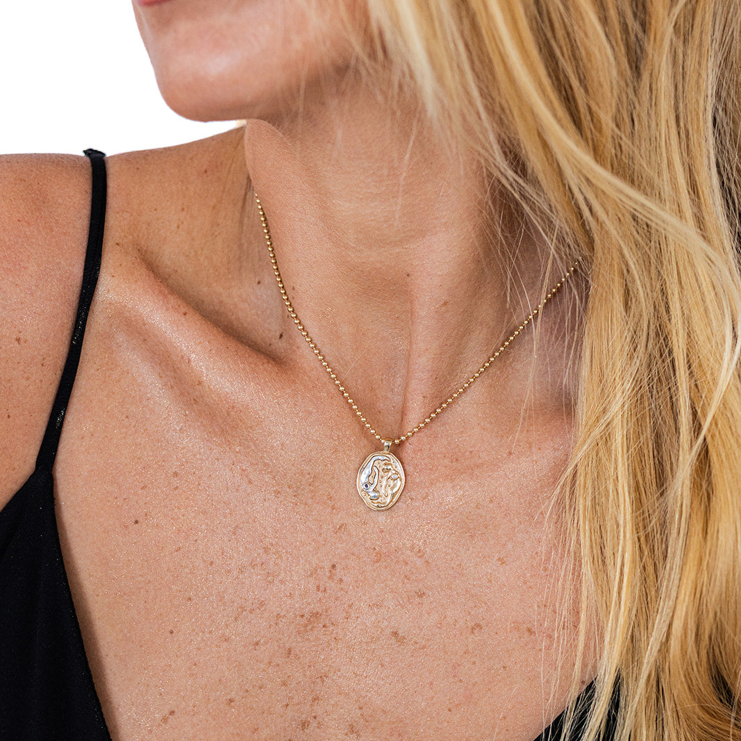 Claraumbra 925 silver gold plated necklace with diamonds. Grata shadow work jewelry.