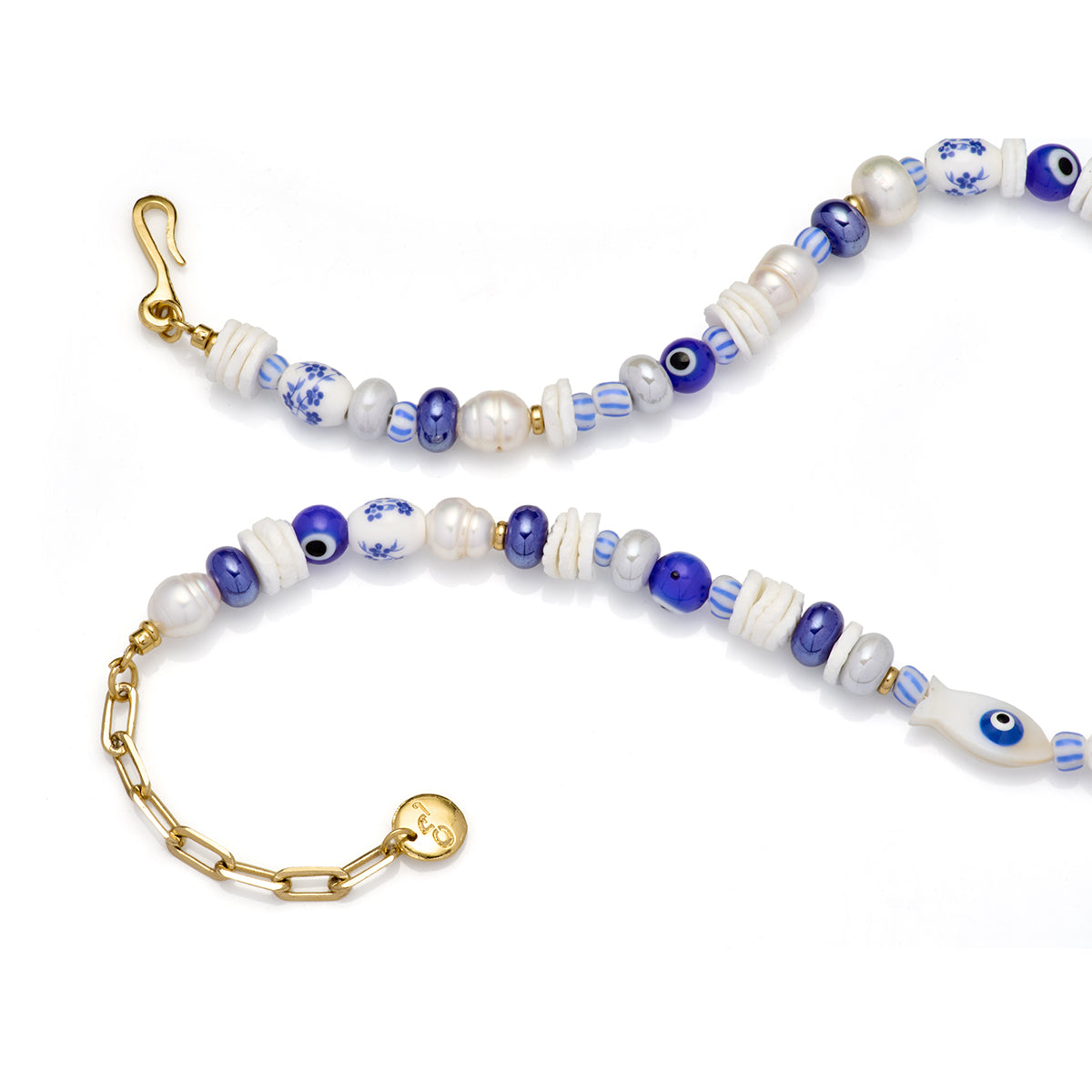 Collar "Amuleto Azul" Perlas