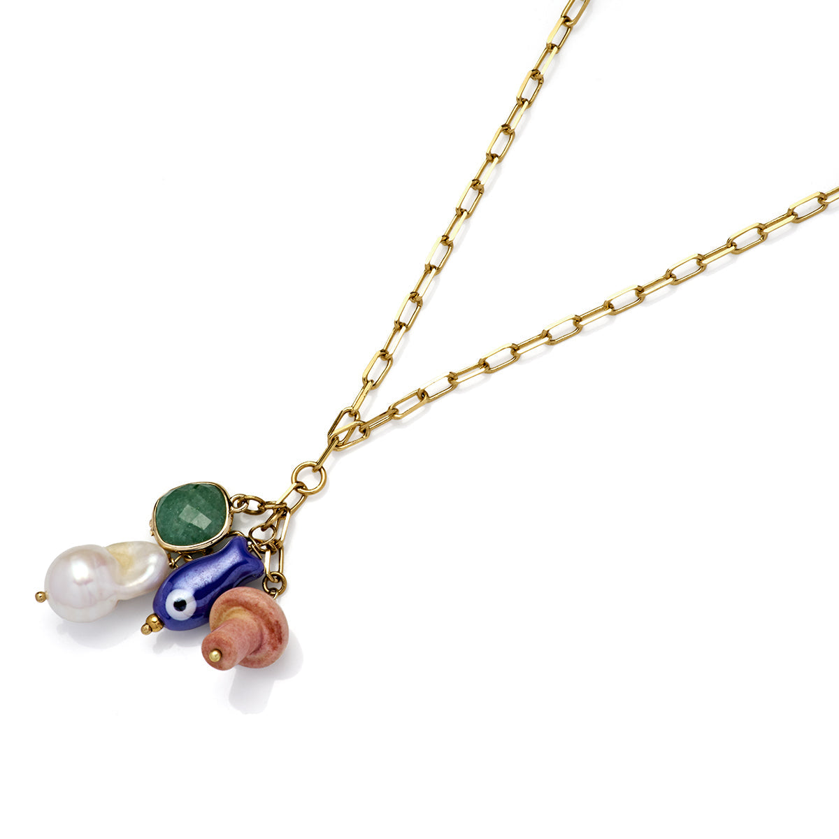 Collar Largo "Tesoros Sueltos" Multicharm Dorado