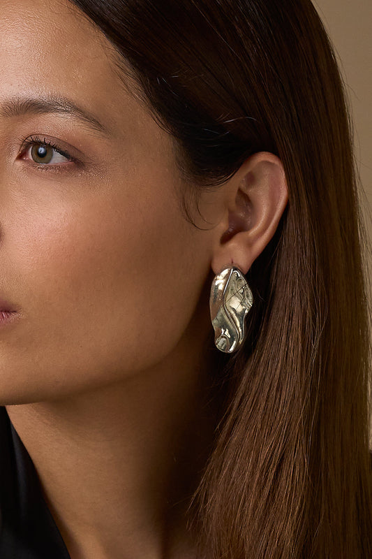 Ágata Aretes Plateados